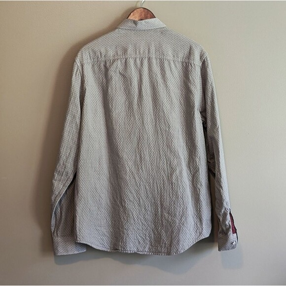Original Penguin Size Large Gray Shirt Slim Fit Mens L LS Button Up Top Diamond - Picture 5 of 5